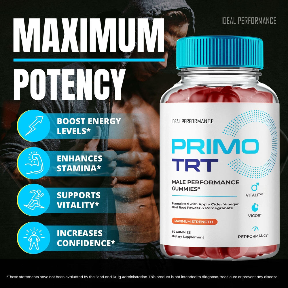 Nutrition facts panel for Primo TRT Gummies