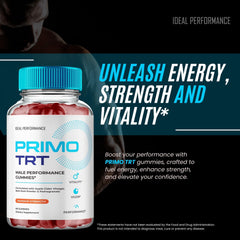 All-natural ingredients illustration for Primo TRT Gummies