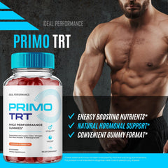 Single Primo TRT gummy on white background