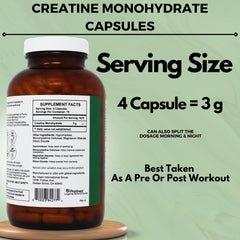Visual showing 3g per serving dosage for PRISTINE Creatine Monohydrate