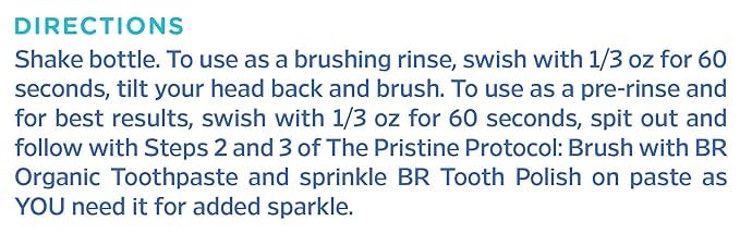 The Pristine Protocol first step mouthwash usage card