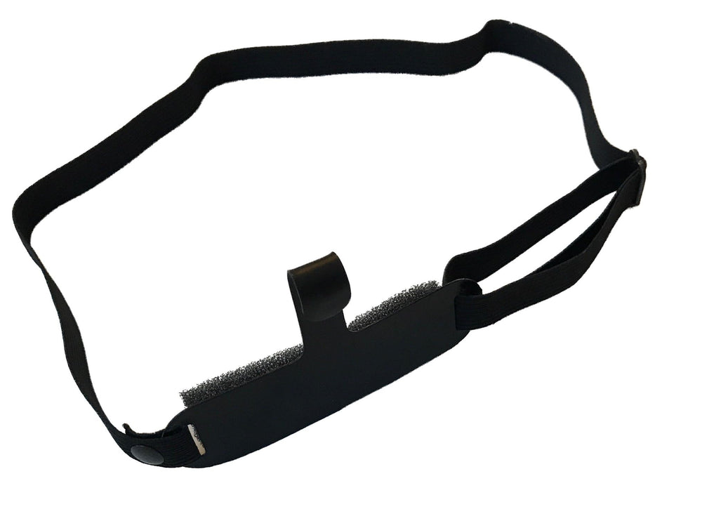 Pro-Nose Guard black side view with glasses suspended