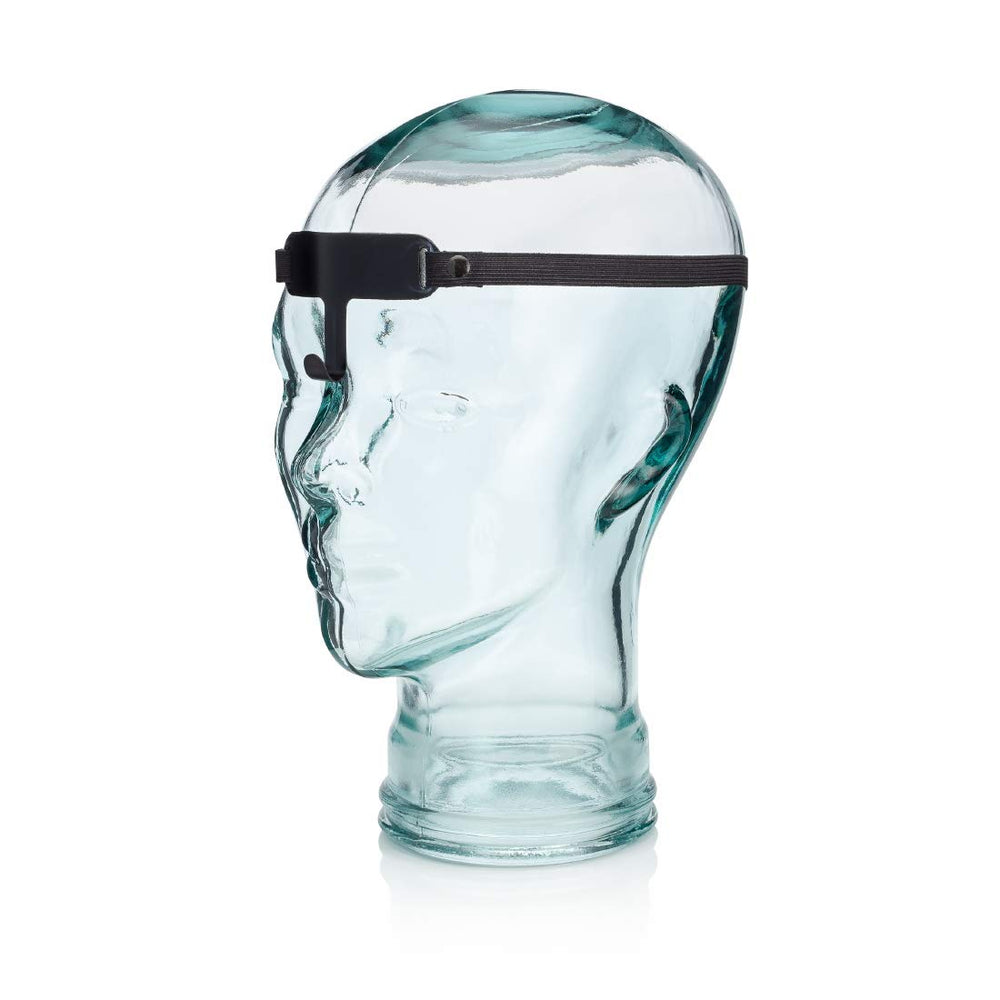 Lightweight plastic hook suspending eyeglasses above the nose bridge