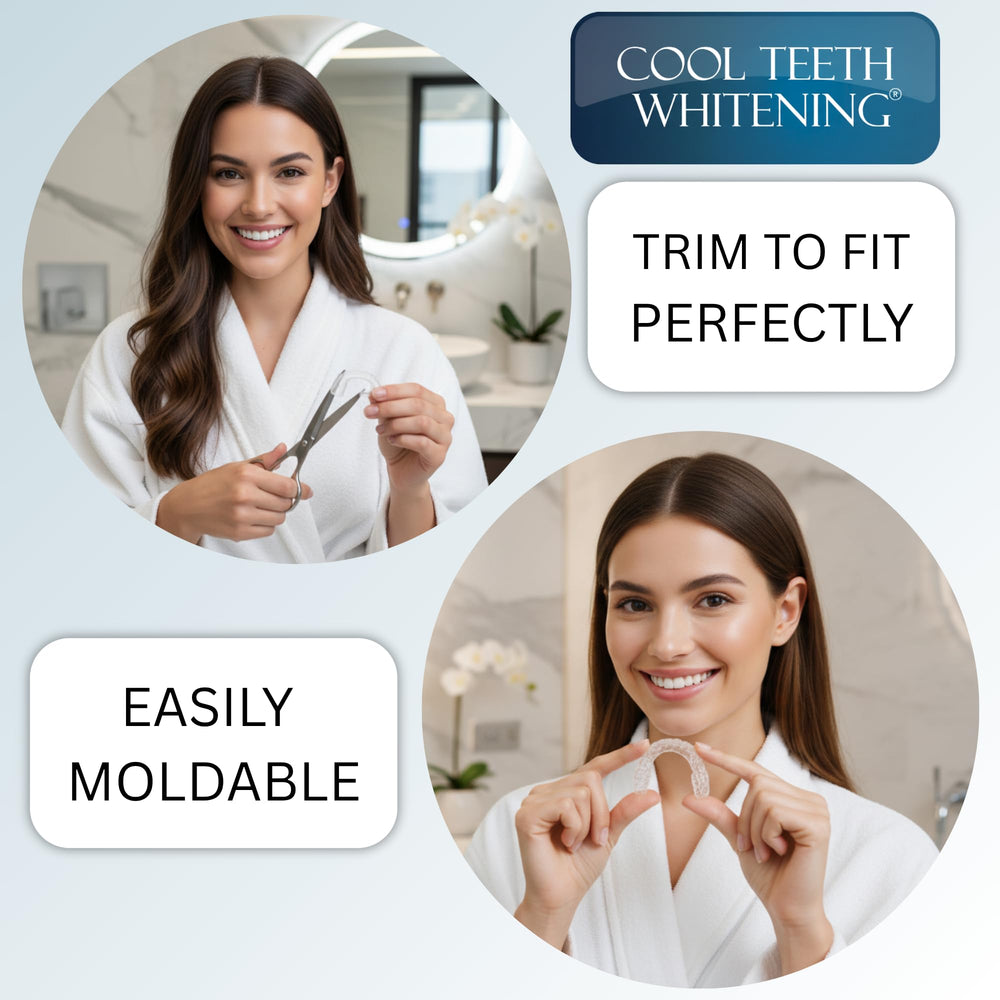 Bright white smile after using at-home whitening kit