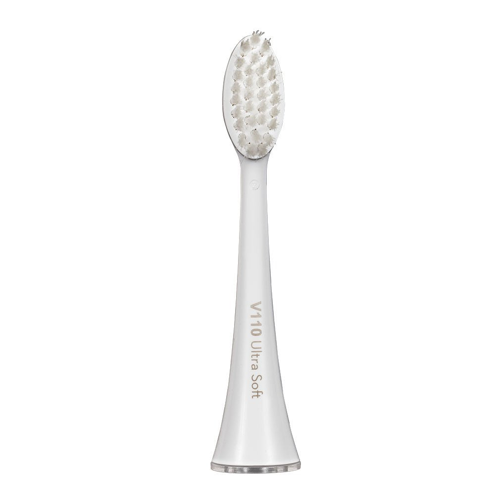 Close-up view of V110 Ultra Soft replacement head bristles