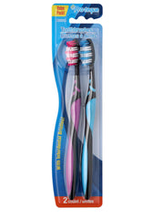 Pro-Teque toothbrush with a sleek black handle and colorful accents