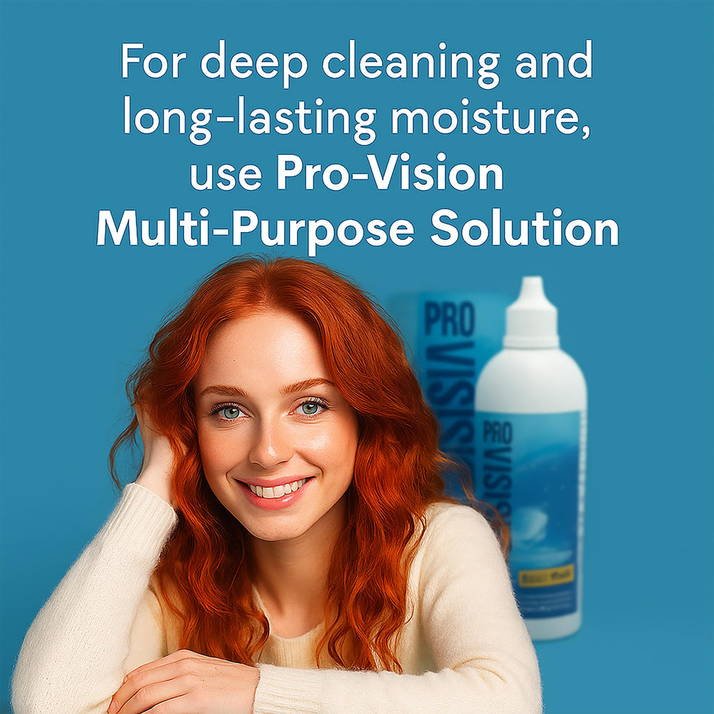 Product detail illustrating all-in-one lens care features