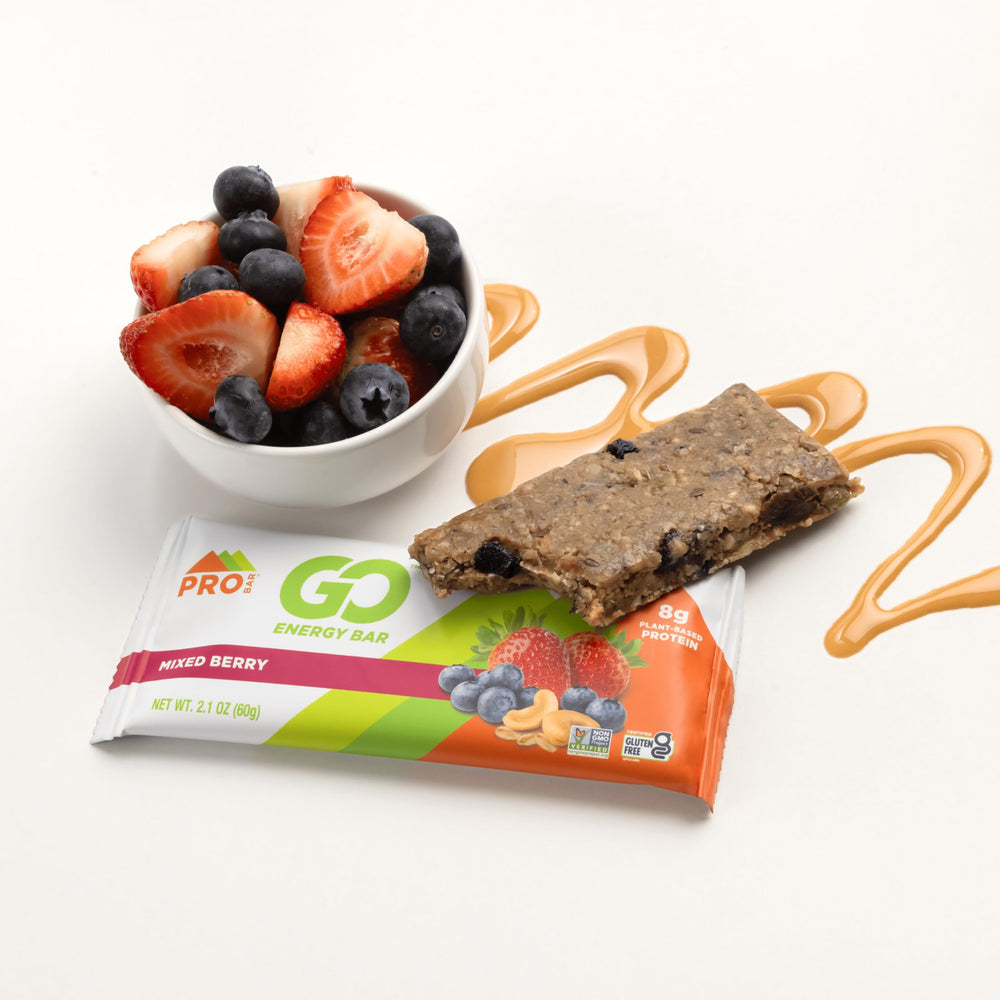 Probar GO Mixed Berry close-up of ingredients showing natural, wholesome elements.