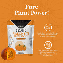 Unflavored Probase Nutrition pumpkin seed protein powder mixed into a drink