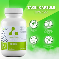 Close-up of Probio 7 product label