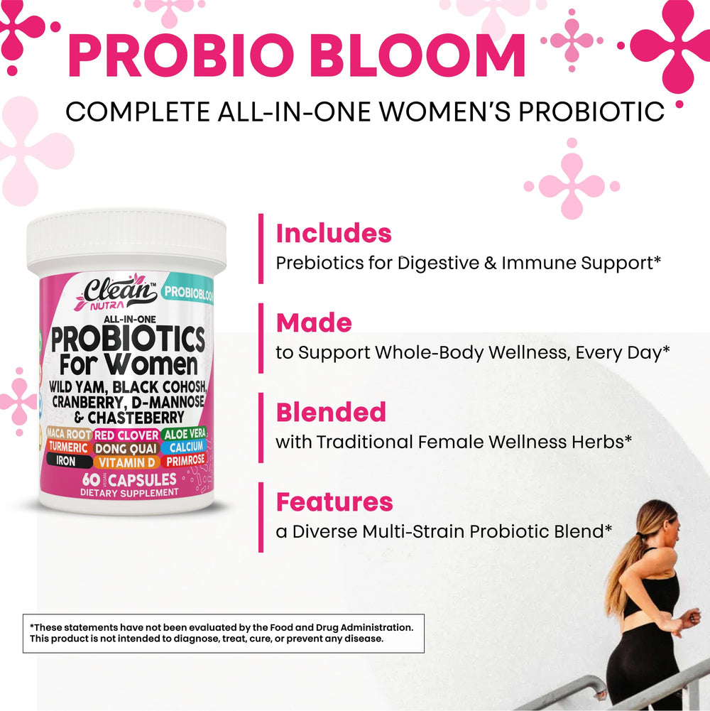 Vitamin D, iron and calcium minerals included in ProbioBloom.