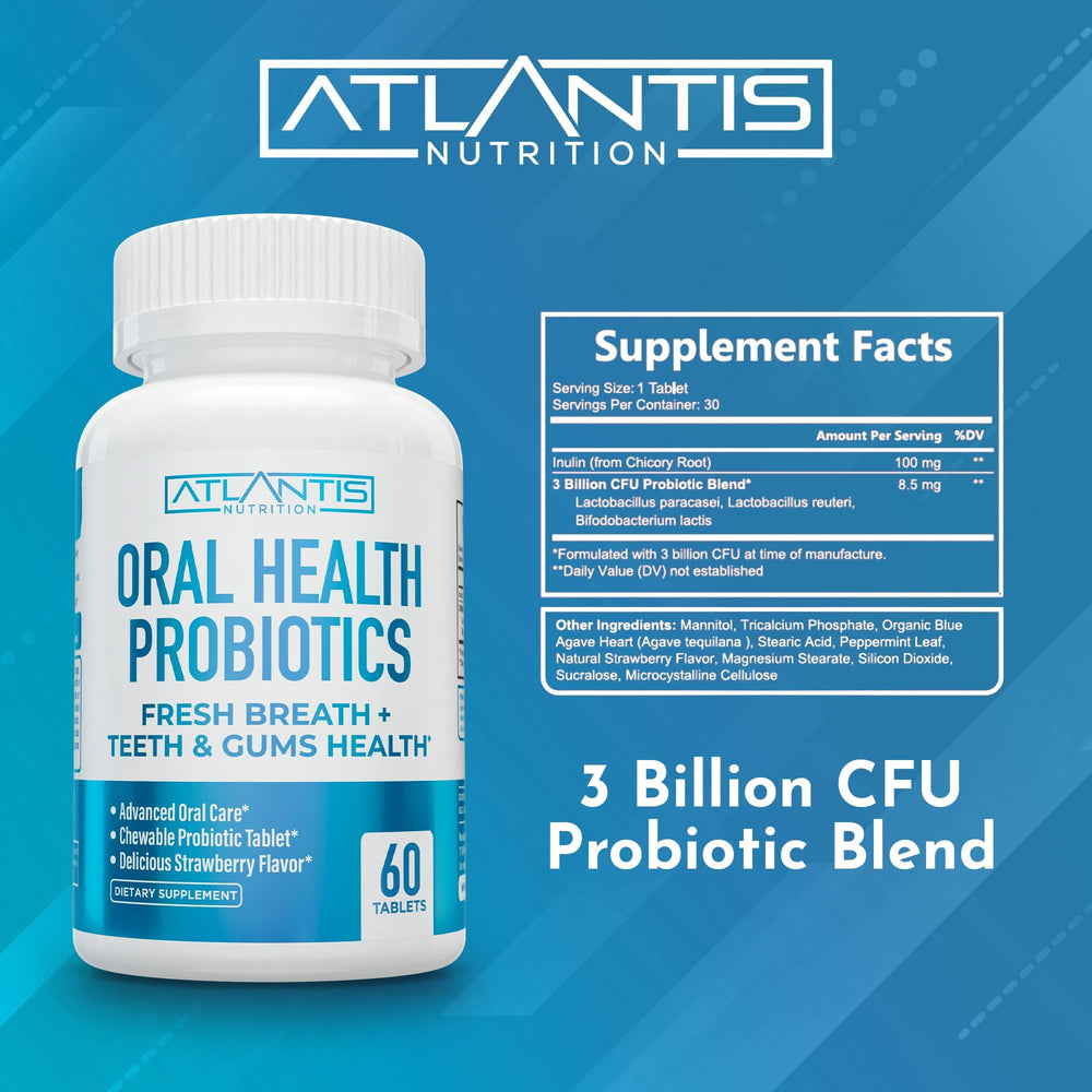 3 Billion CFU probiotic blend including L. paracasei, L. reuteri, and B. lactis.