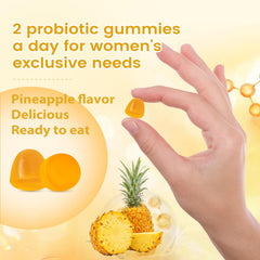 Chewable probiotic gummies for women's health with 30-day satisfaction guarantee