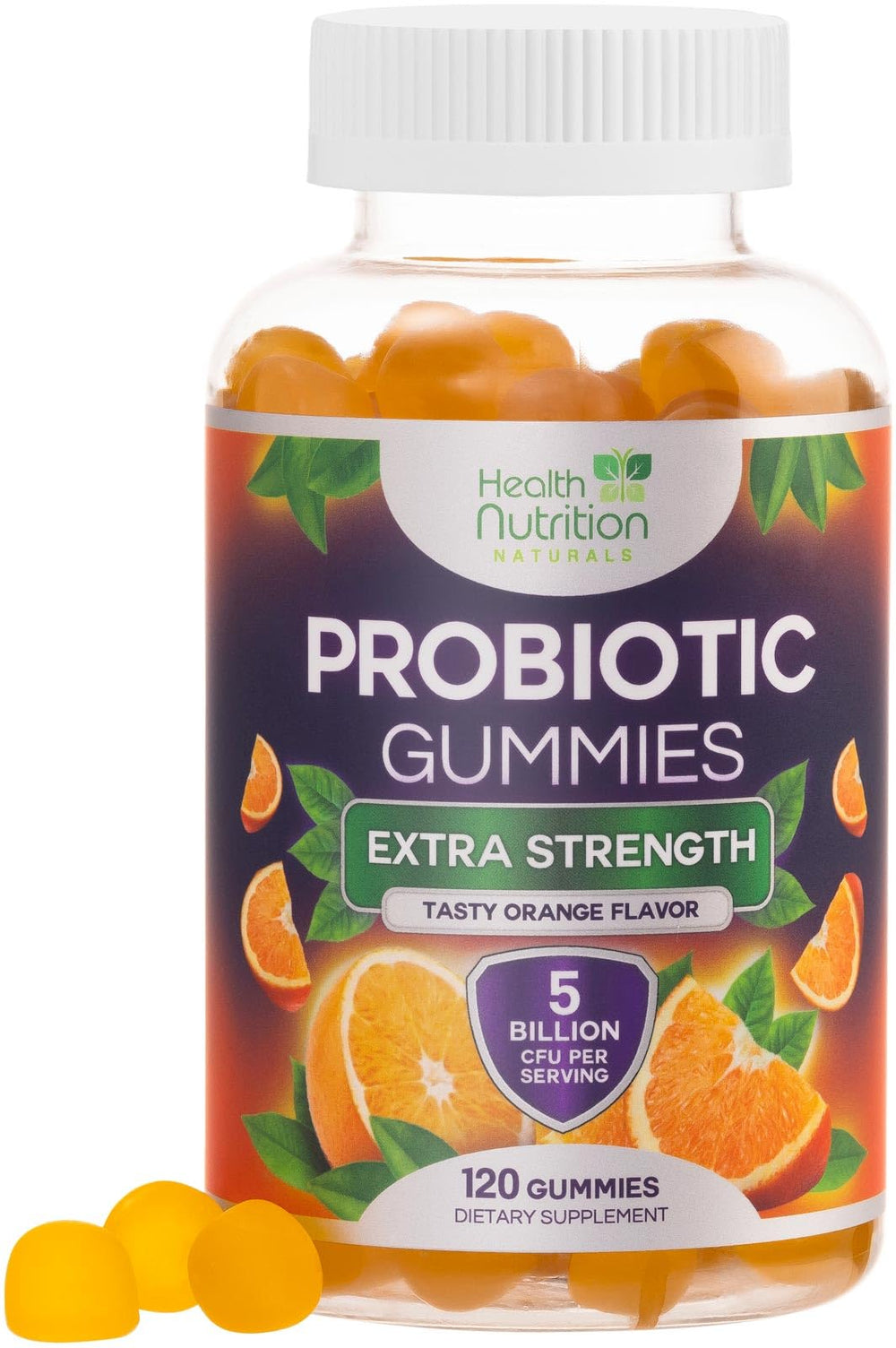 Bottle label: Probiotic Gummies 5B CFU and 9 strains (120 count)