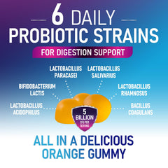 Graphic showing 6 probiotic strains