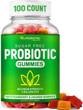 5 Billion CFU sugar-free probiotic gummies per serving in a 100-count bottle