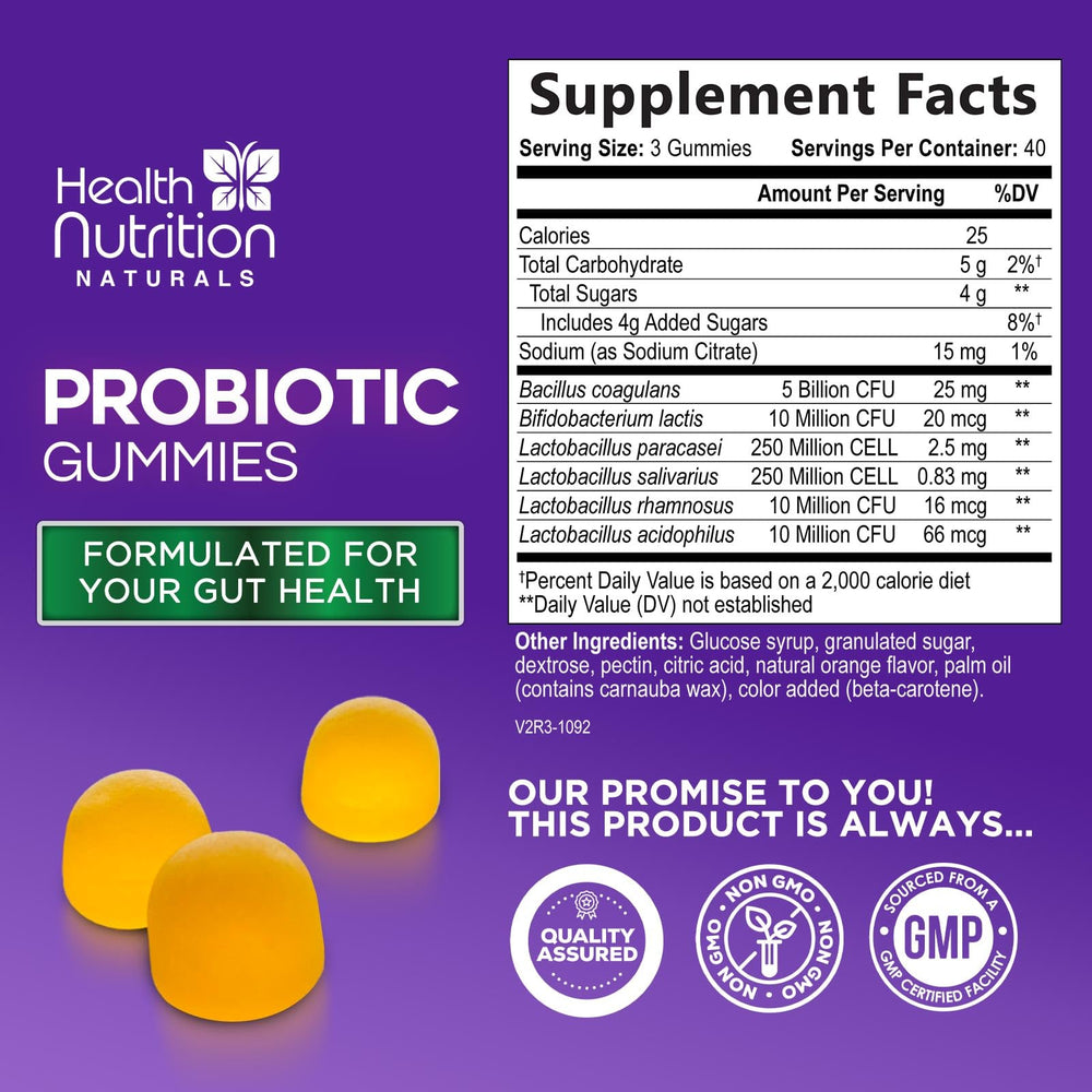 Digestive health concept with probiotic gummies
