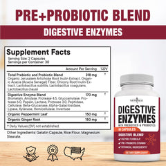 Probiotic multi-enzyme supplement with prebiotics