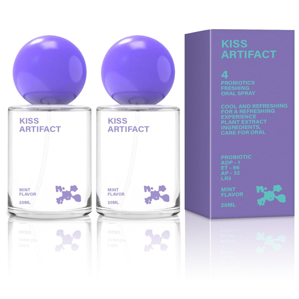 Two-pack probiotic oral spray packaging and bottles