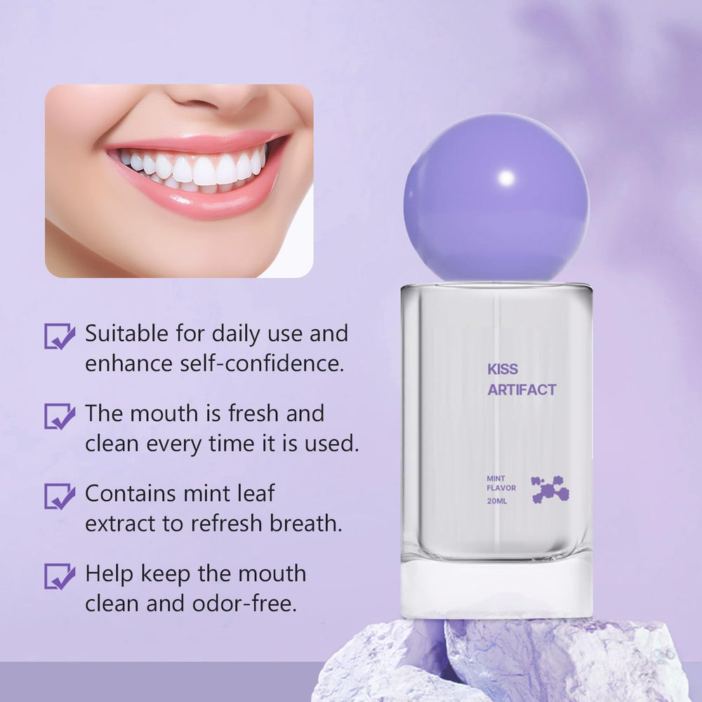 Close-up of fine mist being sprayed from the oral spray