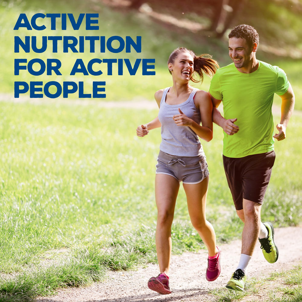 Front view of probiotic packaging and bottle