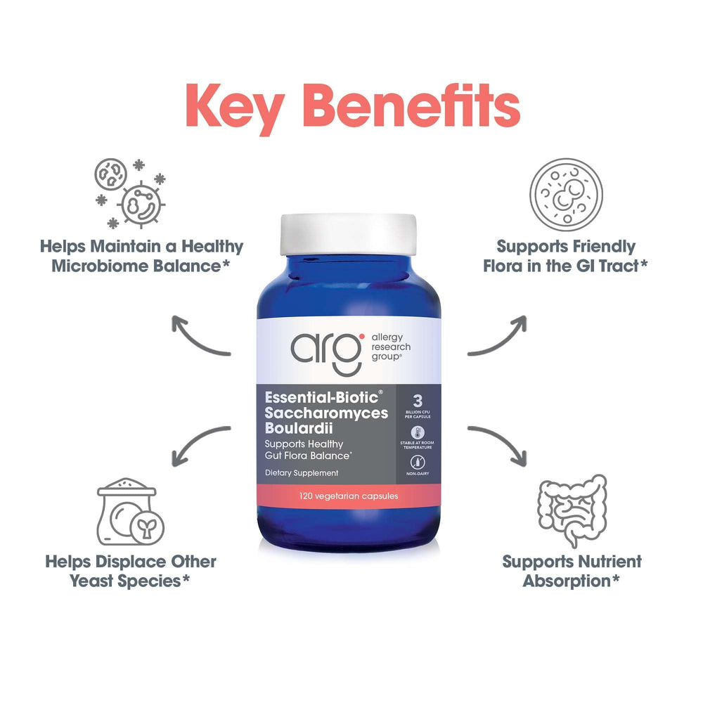 Packaging label for Essential-Biotic probiotic supplement