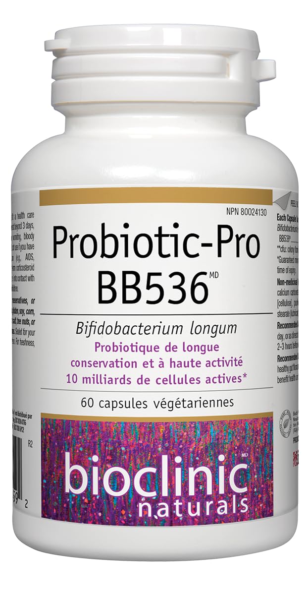 Front-facing view of Probiotic Pro BB536 bottle