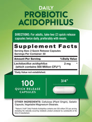 Label indicating non-GMO and gluten-free probiotic