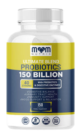 MOM NUTRIX probiotics bottle with 150B CFU and 40 strains for women, men and adults