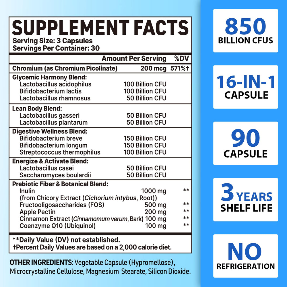 Illustration of four targeted probiotic blends for men over 50