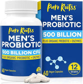 Bottle labeled Probiotics for Men with 500B CFU and 12 strains