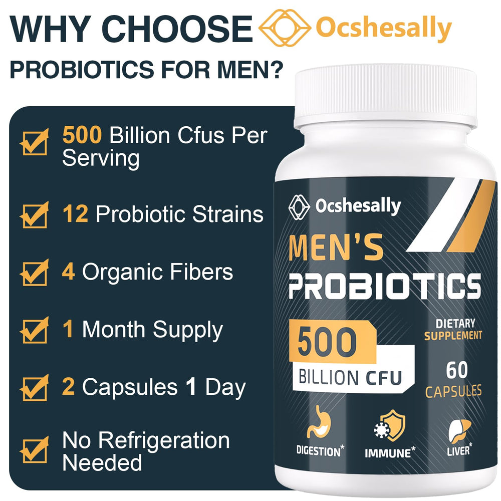 Shelf-stable, no refrigeration required for men's probiotic