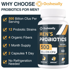 Shelf-stable, no refrigeration required for men's probiotic