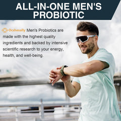Lifestyle image illustrating probiotic supplement for men's health