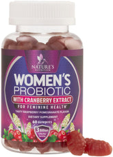 Bottle of Probiotics for Women Gummies with Cranberry