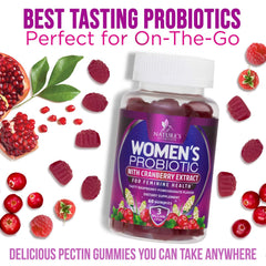 Nature's Nutrition women's probiotic gummy line artwork