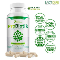 Illustration showing ten probiotic strains