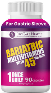 Front label of ProCare Bariatric Multivitamin 45mg Iron 90-count bottle