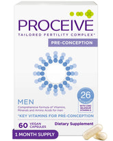 Proceive Men fertility supplement bottle with 60 vegan capsules