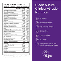 Product packaging emphasizing vegan certification and purity