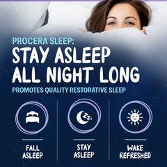 Person sleeping peacefully with Procera Sleep at night