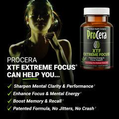 Procera XTF person taking pill depicts steady study routine