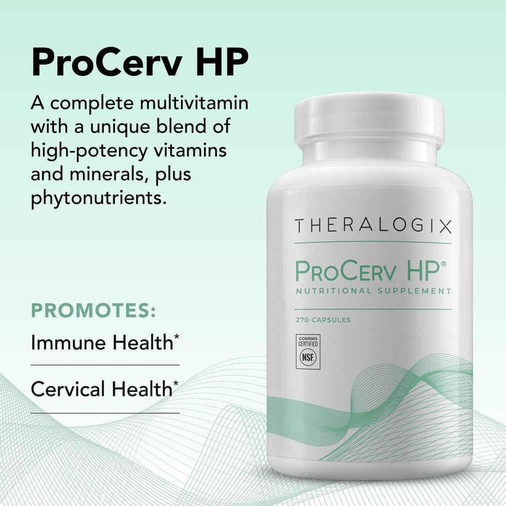 Ingredients panel for ProCerv HP multivitamin