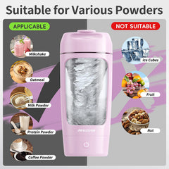 PROCHAIN electric shaker bottle with powder storage cup for on the go supplements