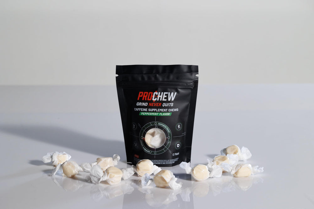 PROCHEW caffeine-infused taffy pack-12 provides convenient energy on the go.