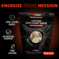 PROCHEW peppermint flavor close-up showcases refreshing taste and on-demand energy.
