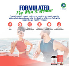 Caffeine-free saffron extract capsules for daily wellness