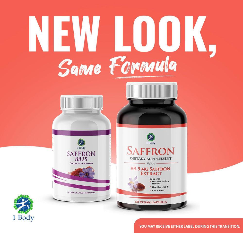 Close-up of vegetarian saffron extract capsules