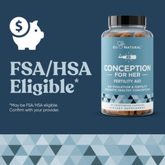 Front view of the conception fertility supplements packaging