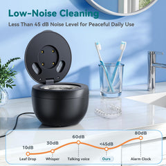 Product displayed on a bathroom counter in black finish